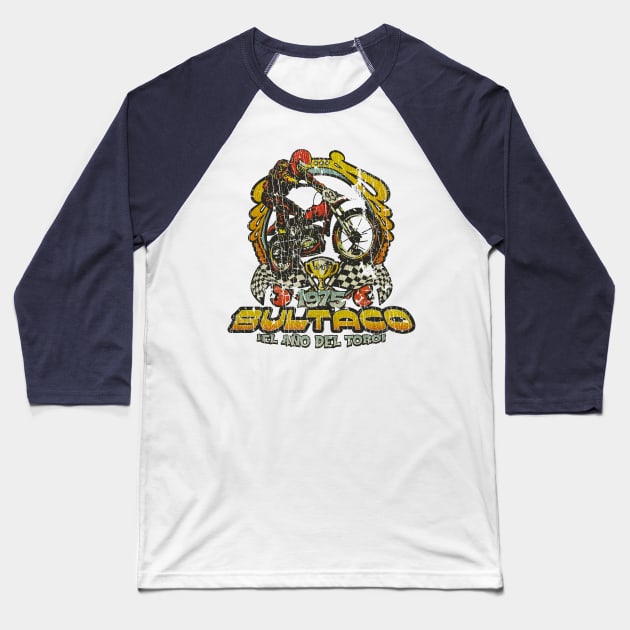 Bultaco 1975 Year of The Bull Baseball T-Shirt by JCD666